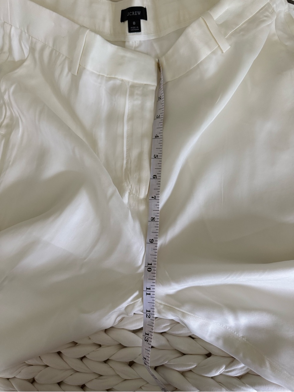 J.Crew Buttery Drapey cupro Ivory Cream Wide Leg Trousers High Rise wide leg - Picture 15 of 15